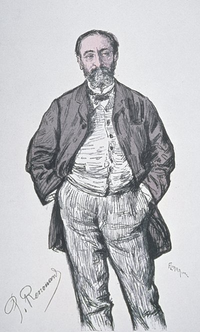 Retrato do compositor e crítico musical francês Charles Camille Saint-Saens (1835-1921), gravado por Florian na série &39;Contemporary Portraits&39; em &39;Revue Illustre&39; de Charles Paul Renouard